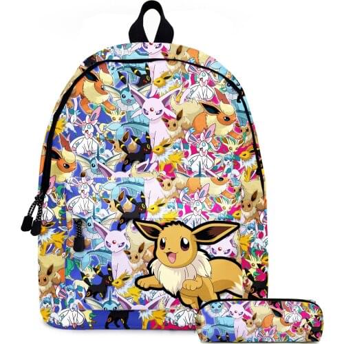 2021New Pokemon Go School Bags Backpacks Pikachu toys Anime Figures Kids Bags Big Capacity Travel Bag Girls Boys Christmas Gifts