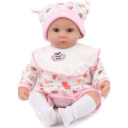 16 inch 40cm Reborn Baby Silicone mohair Girl pretty handmade reborn Bebe Bowknot Hairband Educational Lovely lol toy