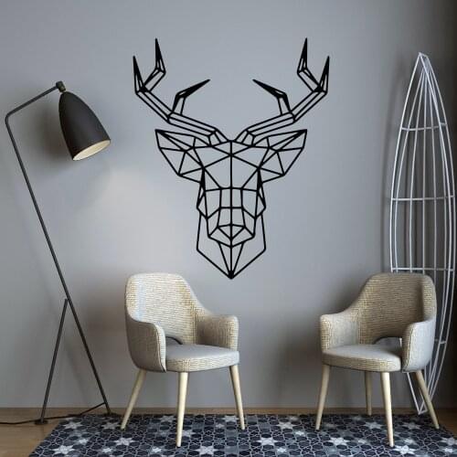 Nordic Style Deer Geometry vinyl Wall Sticker Modern Living Room Children Room Decoration Mural Decal wallpaper