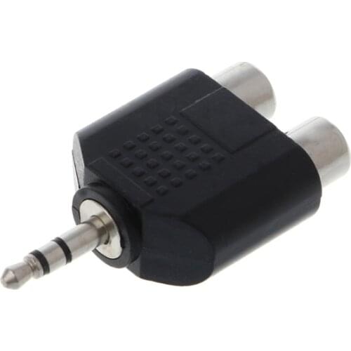 Gold Plated 3.5mm Stereo Audio Male Plug to 2 RCA female Jack Y Splitter Adapter Connector