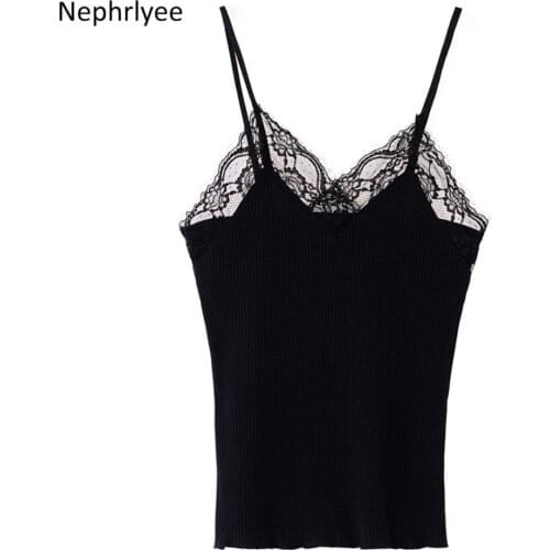 Lace Camis Women Tank Tops Summer Sexy Fashion Solid V-Neck Tops Sleeveless Spaghetti Strap Camisole For Women 2020 S00161