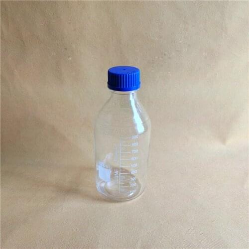 1000ML Reagent Bottle,graduated storage bottles with GL45 blue screw-cap,clear glass bottle
