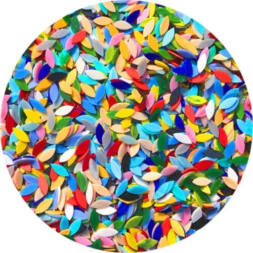 100x Mixed Colors Petal Mosaic Tiles Hand-Cut Stained Glass Art Decoration