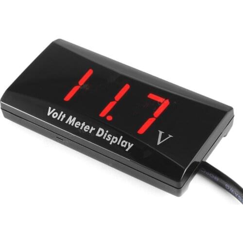 Dc 12v Car Motorcycle Voltmeter Digital red Display Waterproof Voltage Monitor
