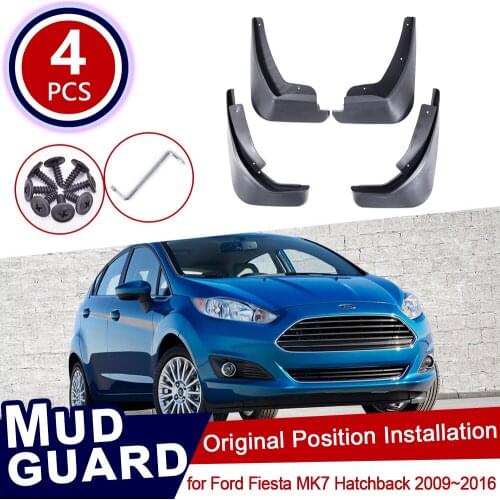 4Pcs Car Mud for Ford Fiesta 7 MK7 Hatchback 2009~2016 Flaps Front Rear Mudguard Splash Guards Fender Mudflaps 2013 2014 2015