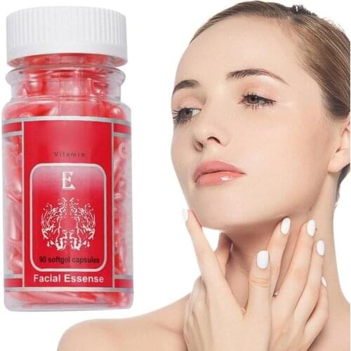 90pcs Skin Care Capsules Vitamin E Capsules Face Serum Spot Acne Removing Moisturizing Nutrition Whitening Freckle Capsul
