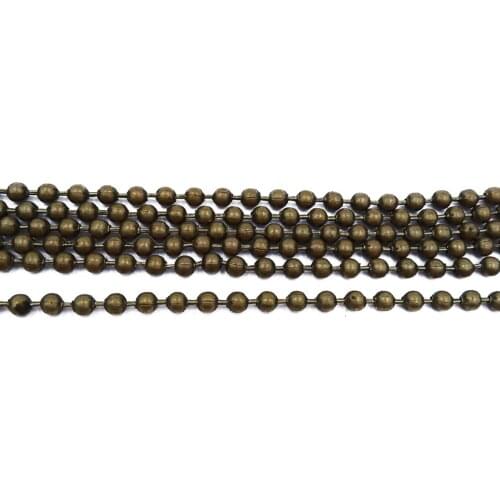 Antique Bronze 100m 1.2mm 1.5mm 2mm 2.4mm 3.2mm Ball Bead Chains Link Chain Findings Ball Chains for Jewelry Making BCF-03