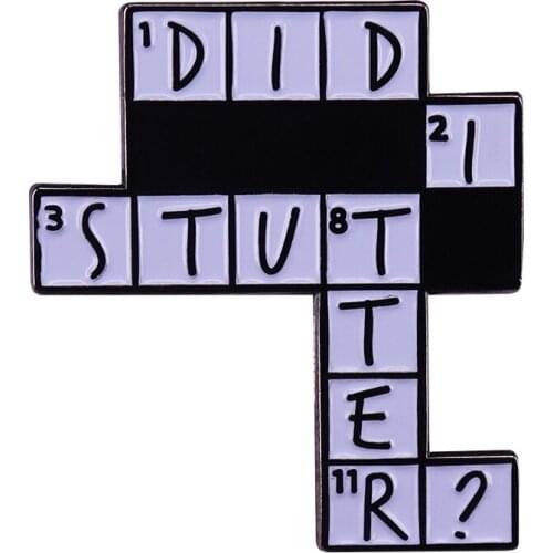 Did I Stutter Crossword Puzzle Brooch Stanley Hudson The Office Enamel Pin True Artistic Feel Flair Addition