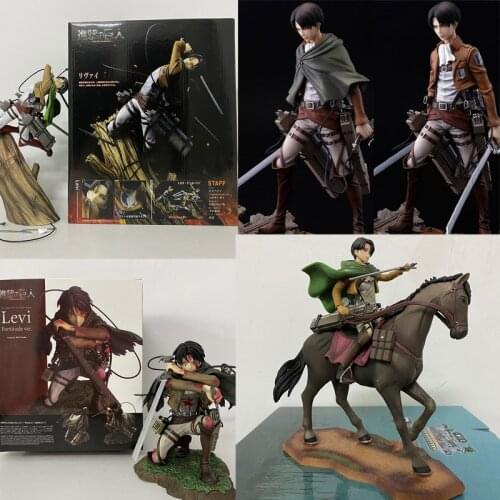 Levi Figure Anime Attack on Titan Artfx J Eren Jaeger Mikasa Ackerman Renewal Battle Damage Model Toys Doll Christmas Gift