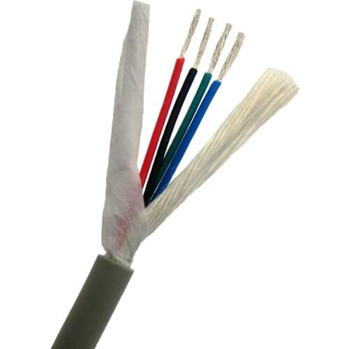 Drag Chain Control Cable Ultra Flexible 4 core 0.2,0.3mm ² Gray Towline Cable 1m (24,22AWG)