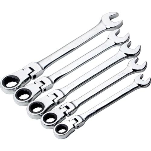 6mm-10mm Flexible Ratchet Action Wrench Spanner Nut Tool Head Ratchet Metric Spanner Open End and Ring Wrenches Tool Size