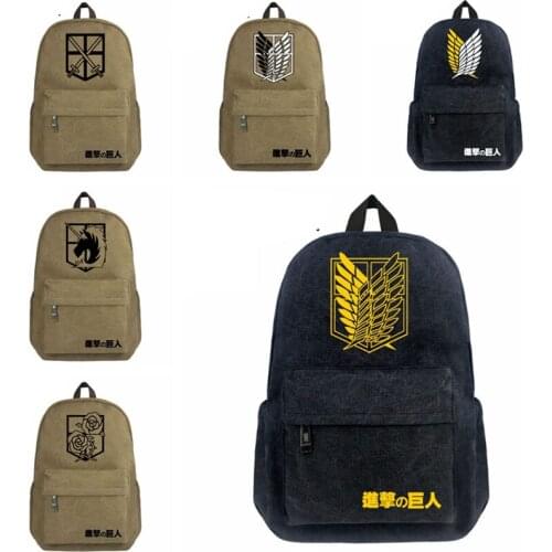 Anime Backpack Attack on Titan Scouting Legion Canvas Backpacks Man Women Children Teenagers Laptop School Bags Travel Bagpack