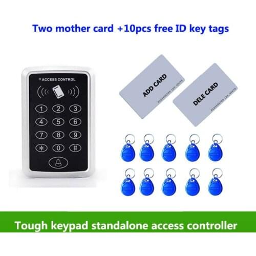 Proximity RFID 125Khz ID card Standalone Touch keypad Single door access control 2pcs mother card, 10pcs ID tags