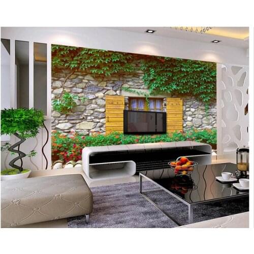 Customized 3d wallpaper 3d tv wall paper murals Rural small garden vines wall mural art background mural room decoration