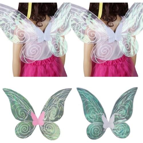 MagiDeal 2pcs Shiny Color Changing Butterfly Angel Fairy Wing Party Fancy Dress Cosplay Costume Accessories