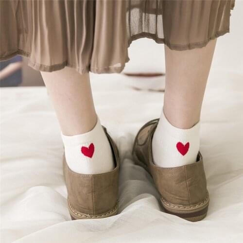 Heart Cute College Wind Simple Female Sock Warm Comfortable Cotton Spring And Summer Girl Funny Women Socks 2019