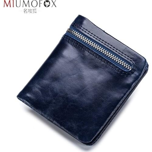 2020 Mini Purse Men and Women Genuine Leather Ultra-thin Soft Leather Wallet First Layer Leather Wallet Short Zipper Coin Pocket