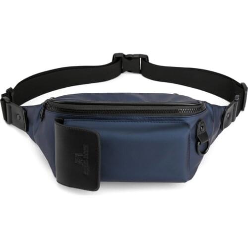 Mens Multi-functional Waterproof Male Chest Bag PU Laether Outdoor Sports Mobile Phone Bag Cross-body Bag