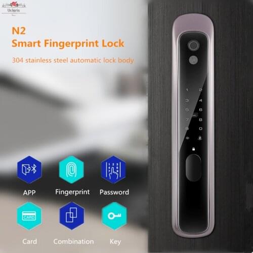 Multifunction Smart Home Door Lock N2 with Display Screen Fingerprint Locks Password Electronic Key IC Card Mobile Phone Unlock