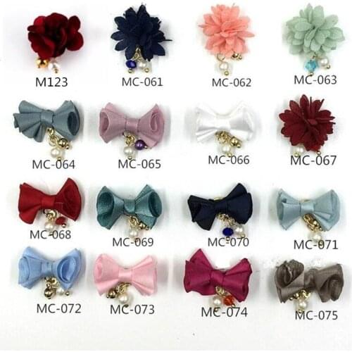 Stickers for Nails Jewelry Detachable Magnet Base Cotton Cloth Flower/bow Pendant Nail Art Magnetic Attraction Latest Japanese