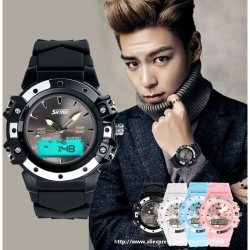 NEW Skmei women/men watches casual digital dress Dual Time sports jelly military Gift 3AT waterproof Silicon wristwatch 0821