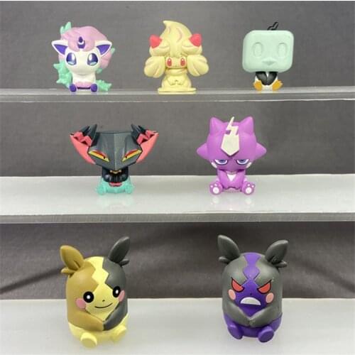 Bandai Genuine Gacha Toys Pokemon Pikachu Ponyta Alcremie Dragapult Psyduck Slowpoke Yamper Grookey Cute Action Figure Toys