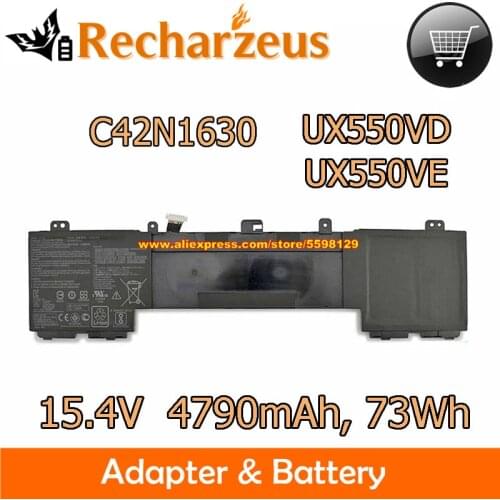 Genuine C42N1630 Battery For Asus UX550VD UX550VE Series Laptop For ZenBook Pro UX550VE 15.4V 4790mAh C42PHCH 0B200-02520000