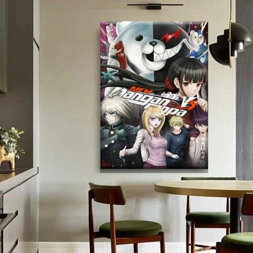 Danganronpa Poster Japanese Anime Manga Print Clear Image Living Room Bedroom Decoration Bar Cafe Home Home Room Decor Wall Pain