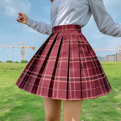 JK Plaid Pleated Skirt Japanese Skirt High Waist Original College Style Pleated Skirt Student Uniform School Girls BSQ258