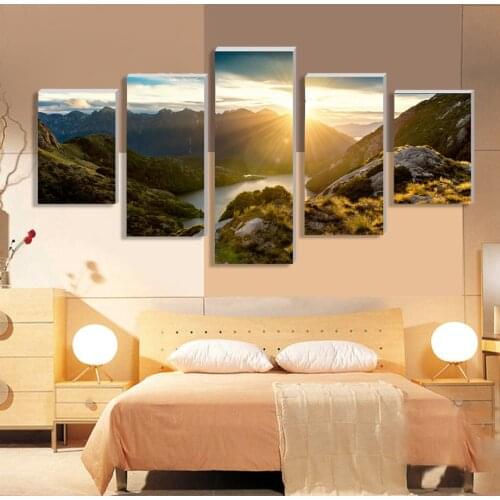 5 Piece Modern Sunrise Canvas Picture Home Wall Decor Art Print Painting Arts Modular Pictures