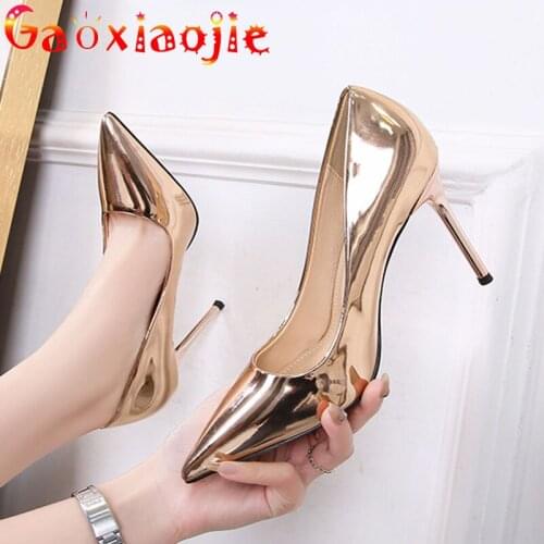 Temperament Celebrity Womes Evening Party High Heels Glitters Golden 9.5CM Wedding Bridal Pumps Classic Luxury Stiletto Shoes