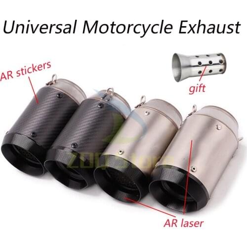 51/60mm Universal Motorcycle Exhaust Pipe Carbon Fiber With Motocross DB Killer Motorbike Escape Moto For RC390 CBR650F Z900 R6