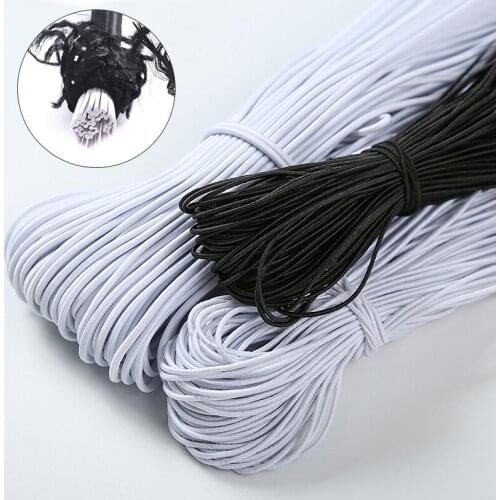 High-Quality Round Elastic Band Cord Elastic Rubber white black Stretch rubber For Sewing Garment DIY Accessories 1/2/3/4/5/6mm