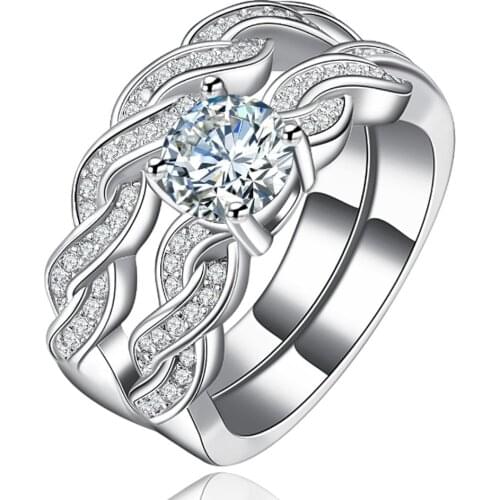 YaYI Fashion Womens Jewelry Ring CZ Silver Color Engagement Rings wedding Rings Party Rings gift