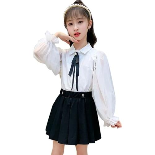 Teen Girls Clothing Blouse + Skirt Clothing For Girls Spring Autumn Tracksuit Girl Casual Style Childrens Clothing
