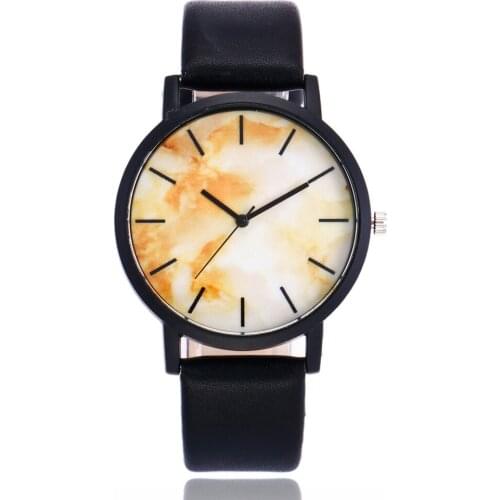 Fashion Casual Creative Lovers Watch Womens Quartz Wristwatch Leahter Marble Line Womens Bracelet Watch Relogio Feminino Gift