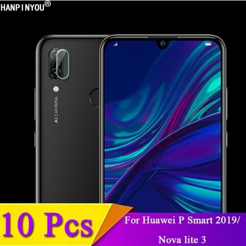 10 Pcs/Lot For Huawei P Smart 2019 / Nova Lite 3 6.21" Back Camera Lens Protector Rear Camera Lens Cover Tempered Glass Film