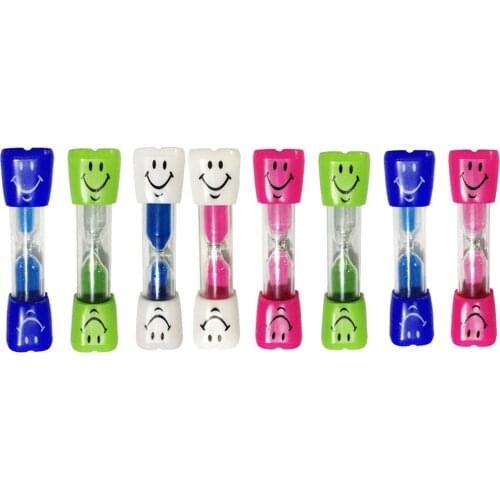 2pcs Children Hourglass Smile Sandglass Tooth Brushing Toothbrush Timer 3 Mins