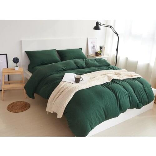22 colors 3/4 pieces solid color bed sheets set 100% cotton bed linen soft jersey knit bedding set single queen king duvet cover