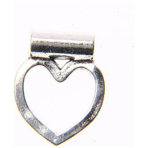 Tibetan silver plated heart frame charm pendants 50pcs EF3564