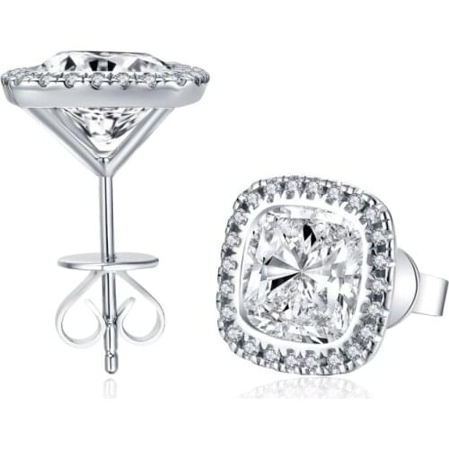 925 Silver Fashion Geometric Women Stud Earrings Cubic Zirconia Wedding Party Daily Wearable Fashion Jewelry Hot Dropshipping