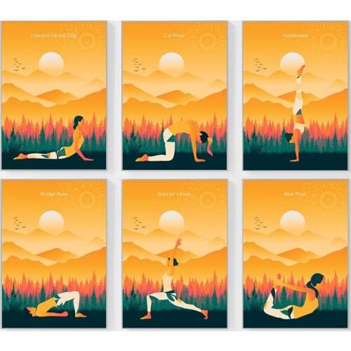 Abstract Yoga Girl Handstand Pose Wall Art Canvas Painting Nordic Posters And Prints Wall Pictures For Living Room Decoration