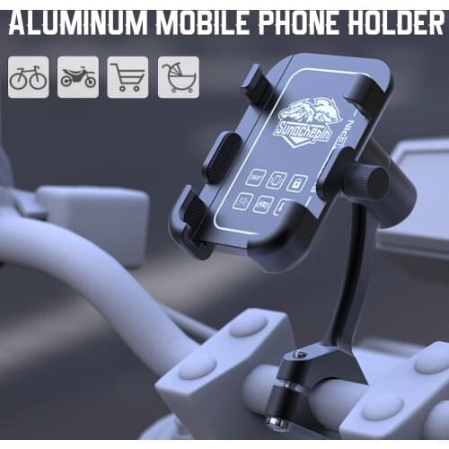 Aluminum Alloy Motorcycle Mobile Phone Shockproof Holder Stands Handlebar Motor Bike Phone Holder USB Charger GPS Mount Bracket