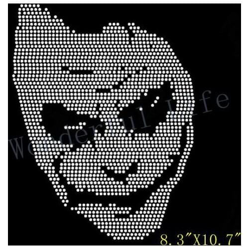 Free Shipping joker face hotfix rhinestone Iron On heat transfer bling transfer for clothing