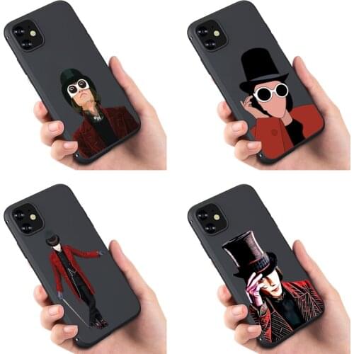 Willy Wonka Phone Case Soft Cover Black for Iphone SE2020 11 Pro Max 6 7 8plus 5 X XS XR Xsmax and Samsung S20 S10 S9 S8 Plus