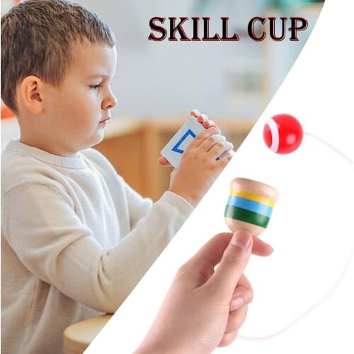Child Wooden Skill Cup Kendama Ball Balance Game Kids Competition Toy White For Children Educational Science Toy Classic Toys