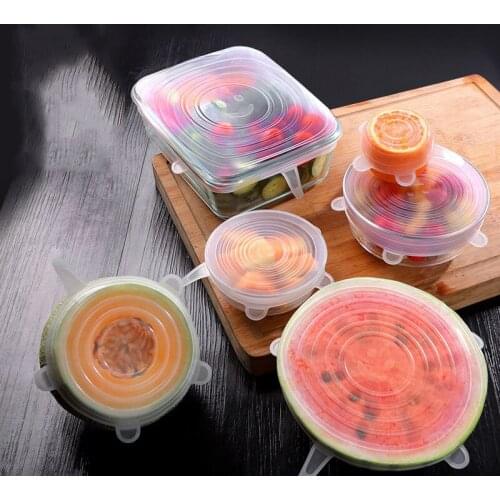 Fresh Keeping Silicone Lids Reusable Food Silicone Cover Universal Silicone Cap Cookware Bowl Kitchen Accessories Tools