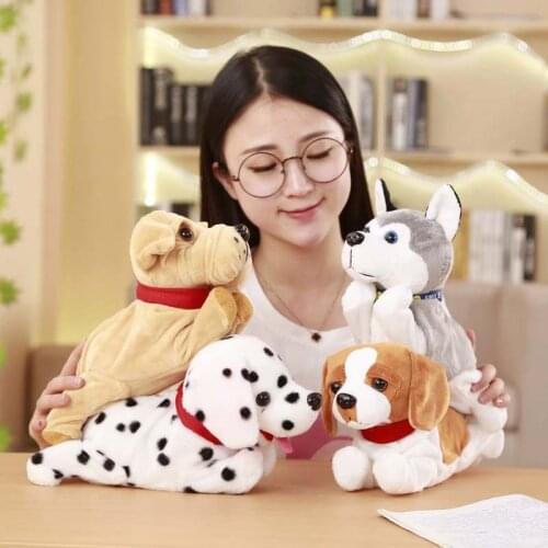 Electronic Pets Sound Control Robot Dogs Bark Stand Walk Cute Interactive Dog Electronic Husky Poodle Pekingese Toys For Kids