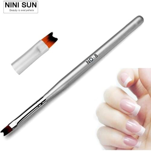 1PC Half Moon French Nail Gels Brush Pen Polish Nail Art Painting Drawing French Tips Manicure Pen Brush Design DIY Tools Nylon