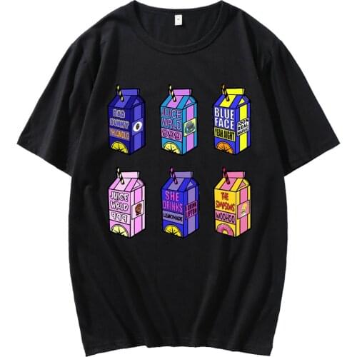 Korean Fashion Short Sleeve Men/Women Oversized Crewneck Hip Hop T Shirt Lyrical Lemonade T-shirt 100% Real Music Male Tshirt